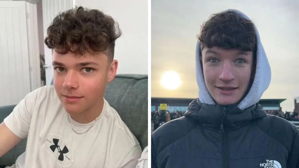 William Ray on the left. He has dark curly hair and is wearing a white T-shirt. Eddie Shore on the right. He is wearing a black North Face jacket and has a grey hood up. He also has dark curly hair.