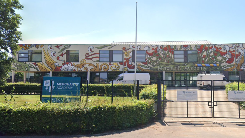 Merchants' Academy front gate