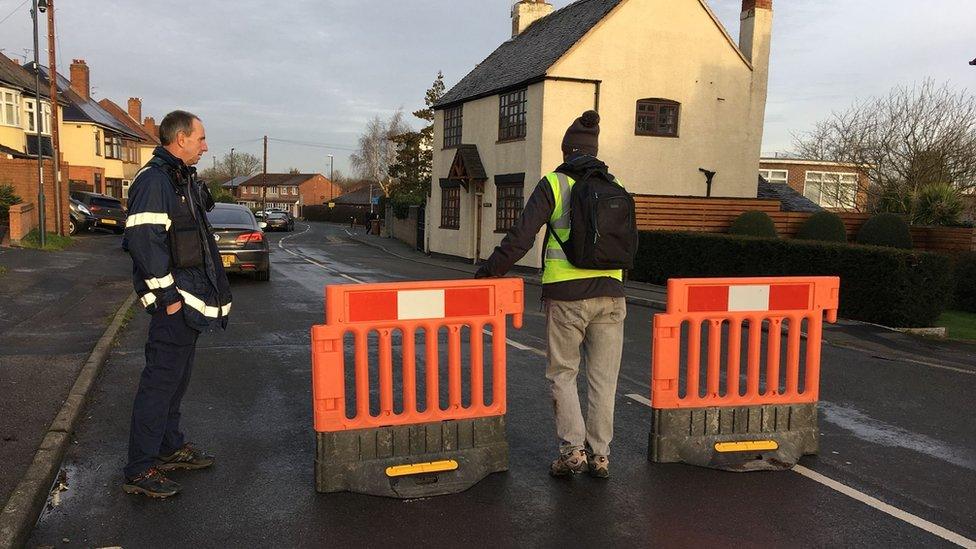 Road barrier near school