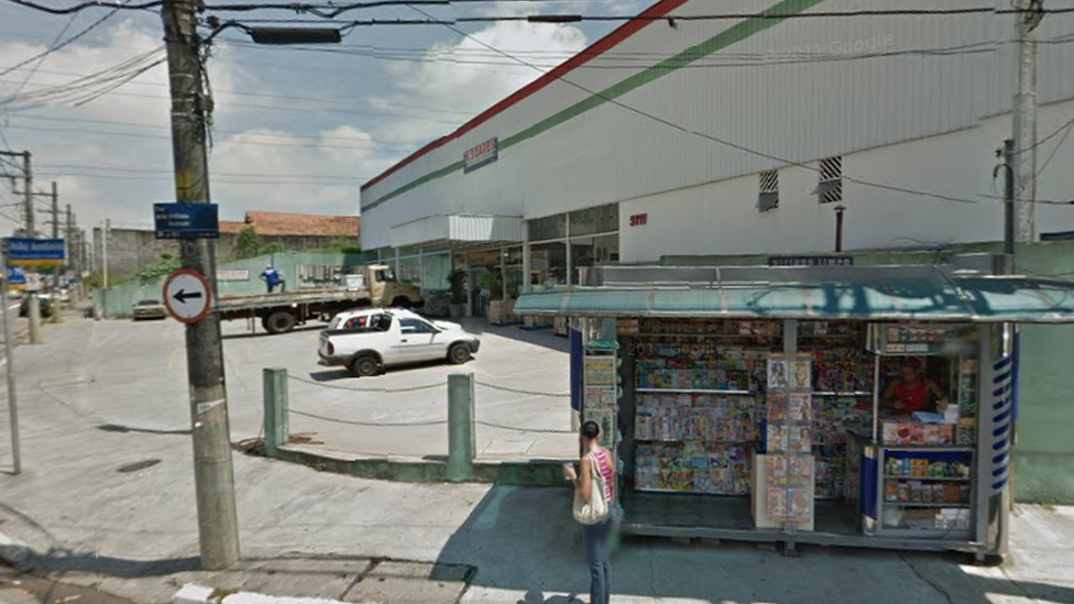 A Google street view grab of the kiosk before it was stolen