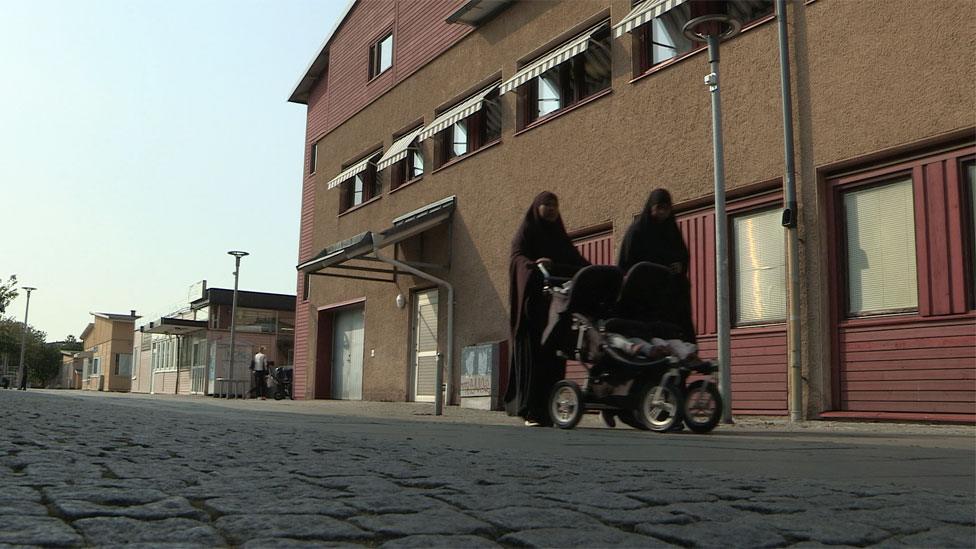 Women and children on the street