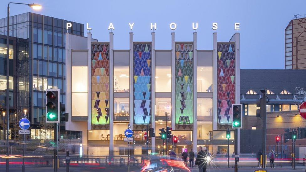 Leeds Playhouse at dusk