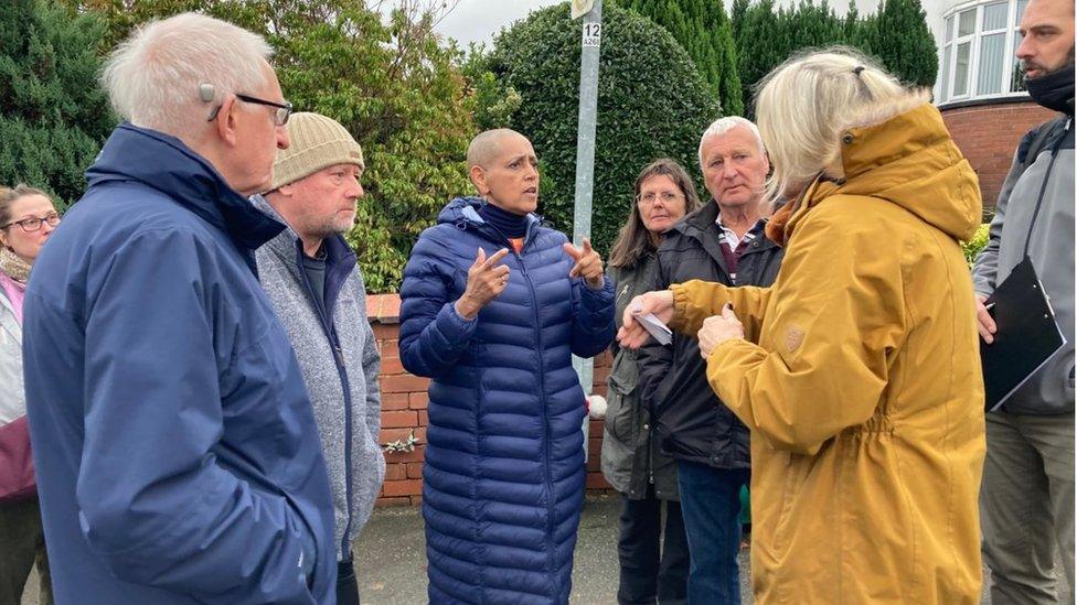 Alison Lowe and local residents