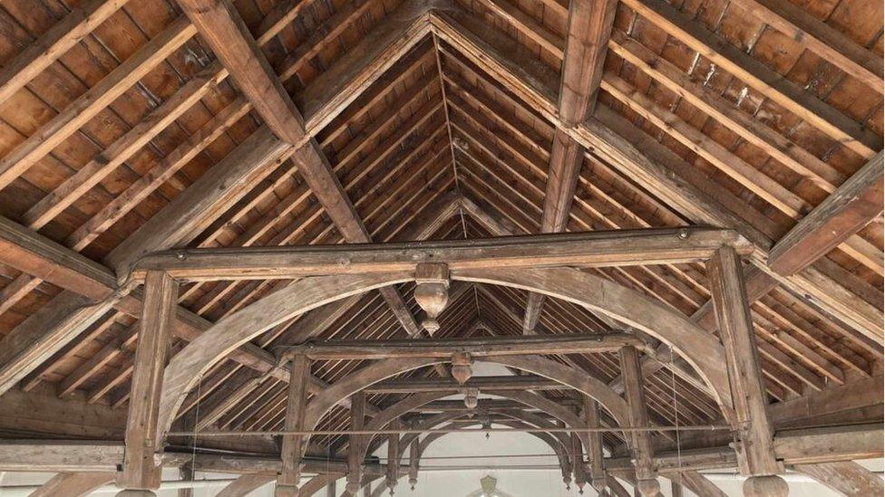 The roof, from the inside, of Becket's Chapel, Wymondham