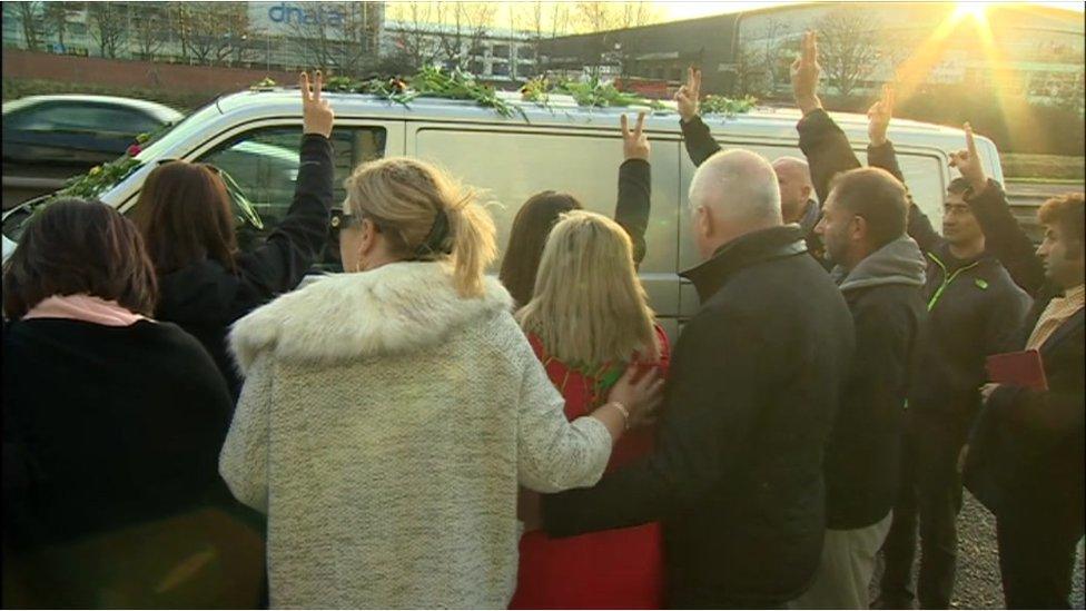 Mourners at Heathrow