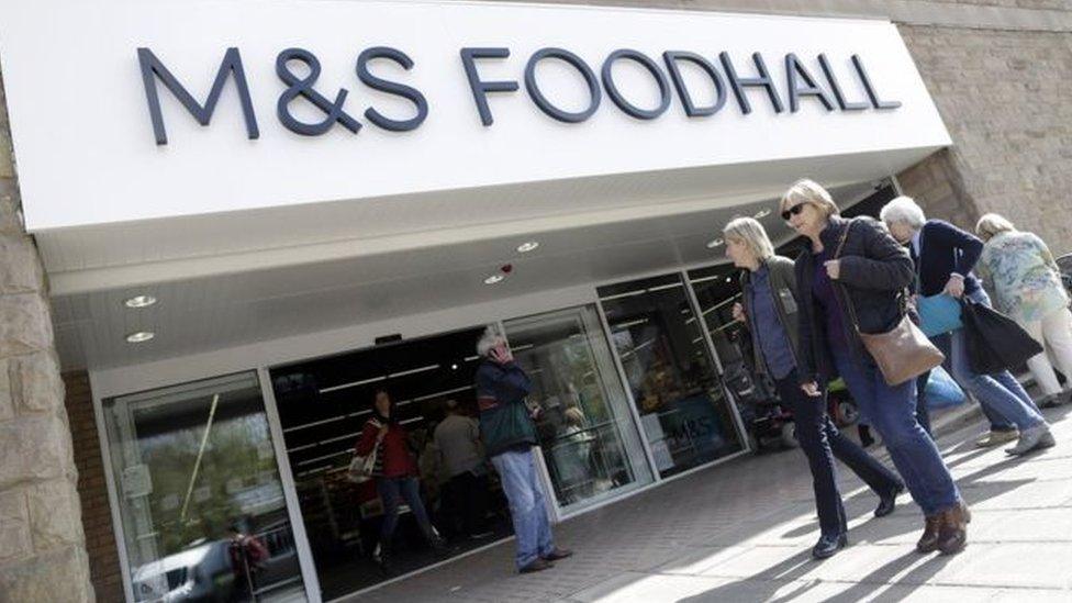 Shoppers outside an M&S Foodhall store