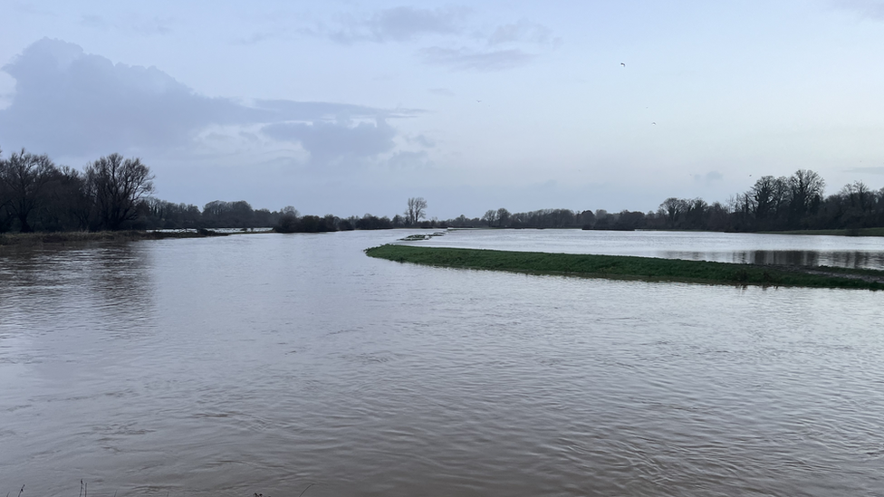 Flooding around the River Cuckmere in East Sussex