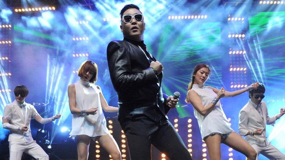 South Korean singer Psy performs his hit single Gangnam Style