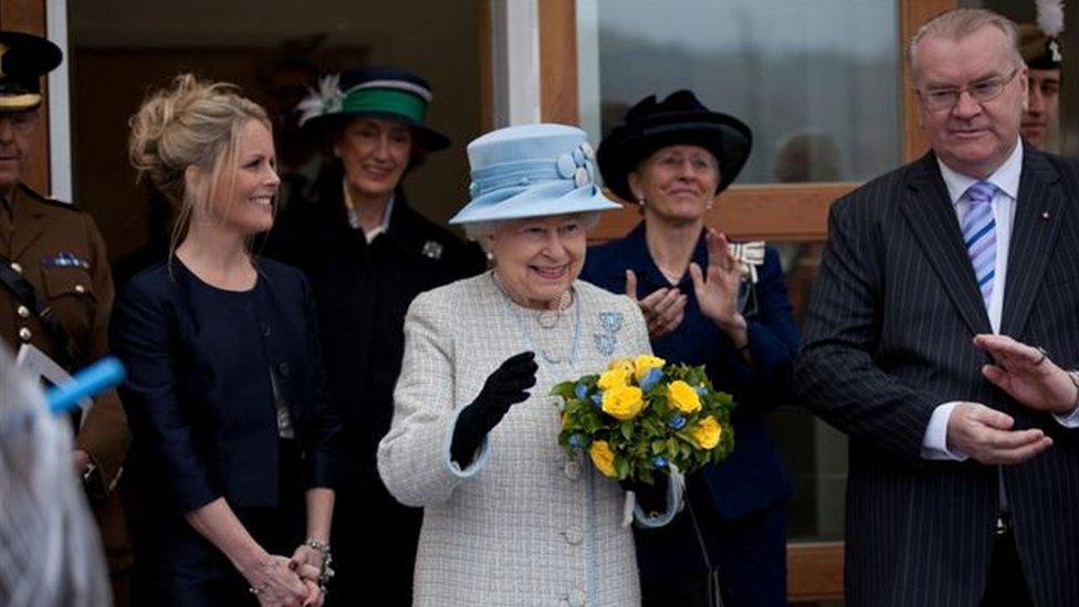 The Queen with Jeff Edwards (far right)