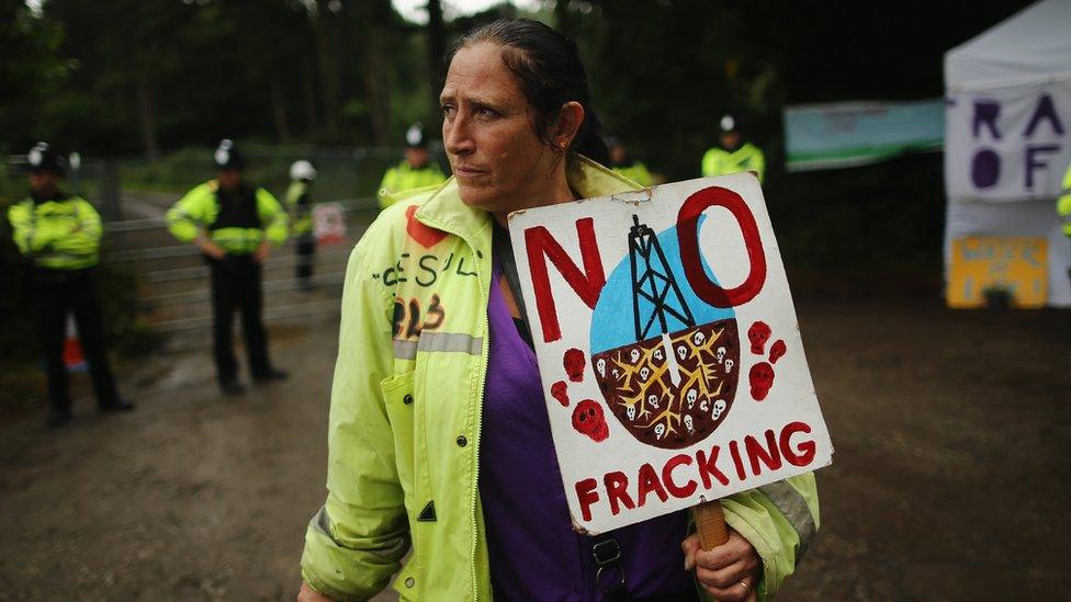 Fracking protester