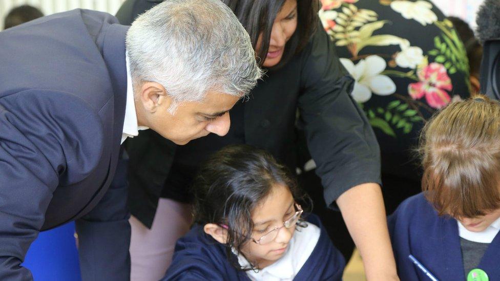 Sadiq Khan in a class room