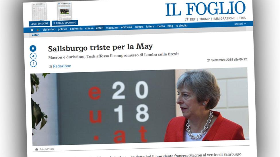 Screengrab from Italian website Il Foglio