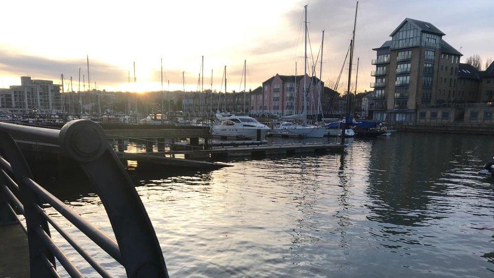 Boat in Portishead marina