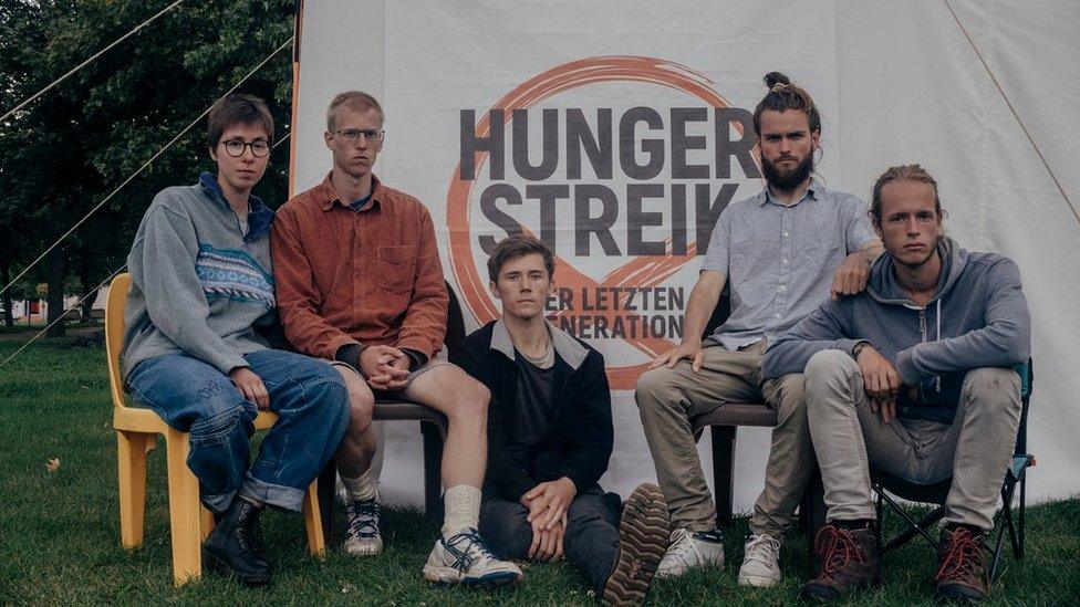 Hunger strikers for climate policy in Berlin, 2021