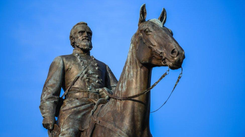 A statue on Monument Avenue in Richmond