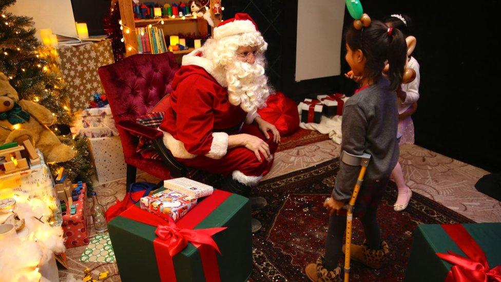 Santa's grotto at St Mary's hospital