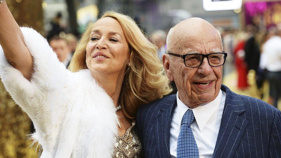 Rupert Murdoch and Jerry Hall