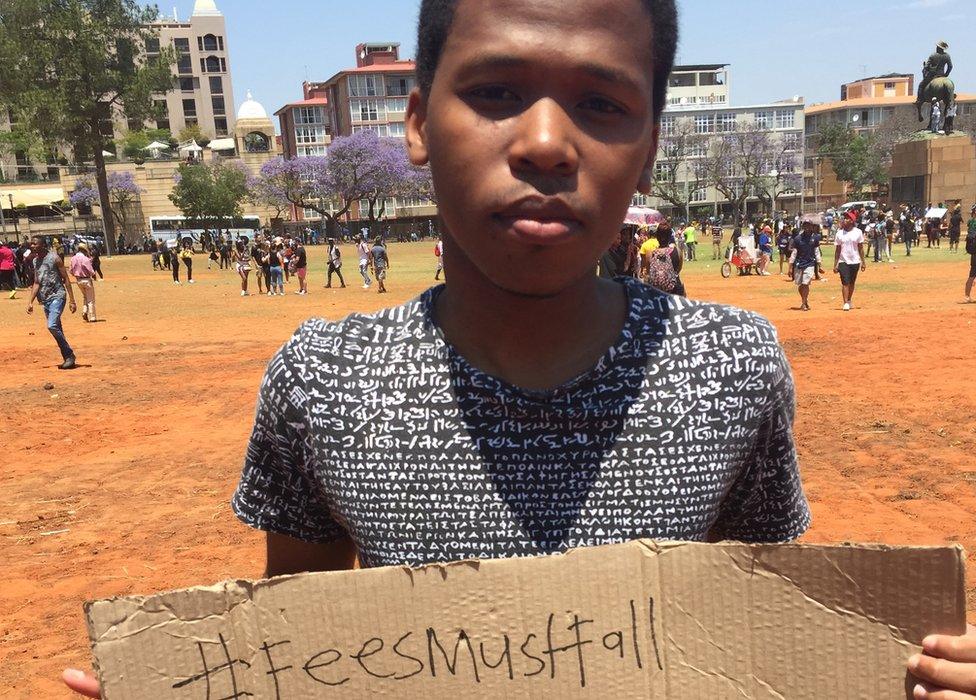 Taken at #FeesMustFall protest outside the Union Buildings in Pretoria, 23 October 2015