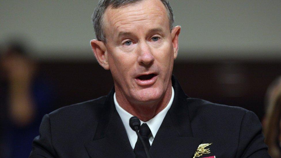 William McRaven, shown looking in the direction of the camera