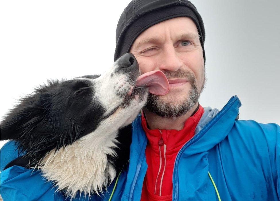 Mark Hartree with his dog Barra