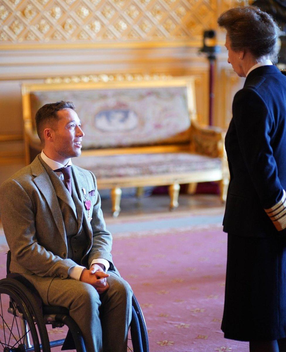 Alfie Hewett with Princess Anne