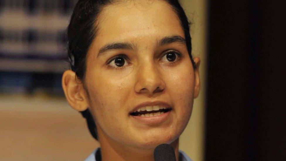 Indian Indian Air Force Academy fighter pilot Avani Chaturvedi speaks to media in Hyderabad on 18 June 2016