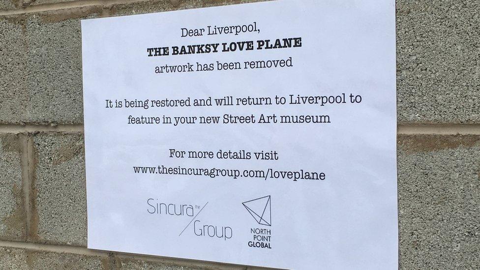 Notice where Banksy's biplane once was