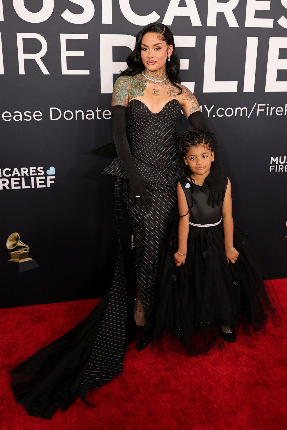 Kehlani and her daughter Adeya Nomi Parrish Young-White on the red carpet