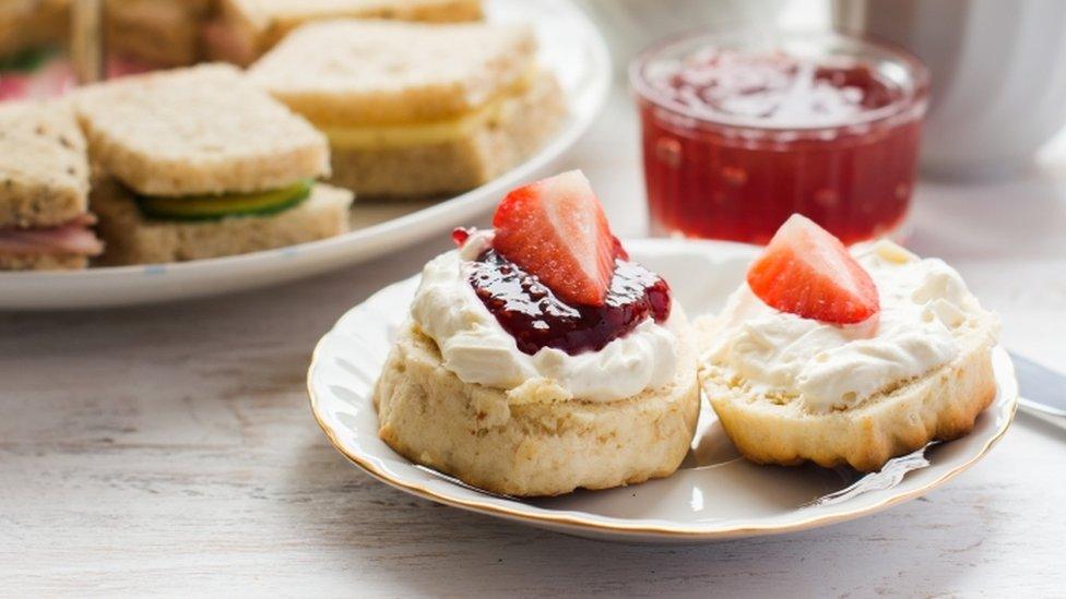 A scone with jam