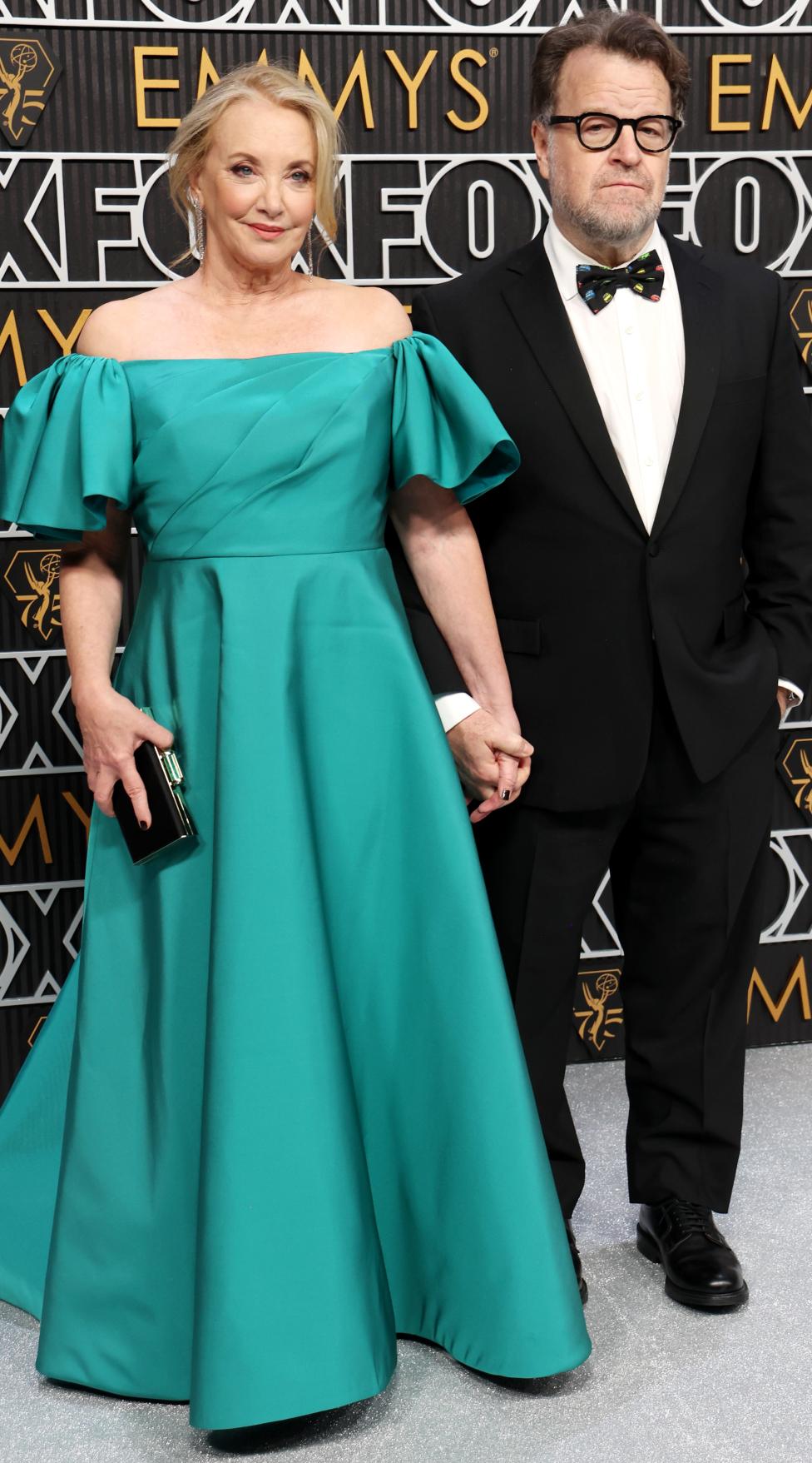 J. Smith-Cameron and Kenneth Lonergan attend the 75th Primetime Emmy Awards at Peacock Theater on January 15, 2024 in Los Angeles