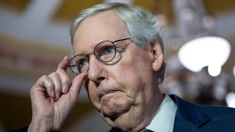 Mitch McConnell speaks during a March news conference at the US Capitol