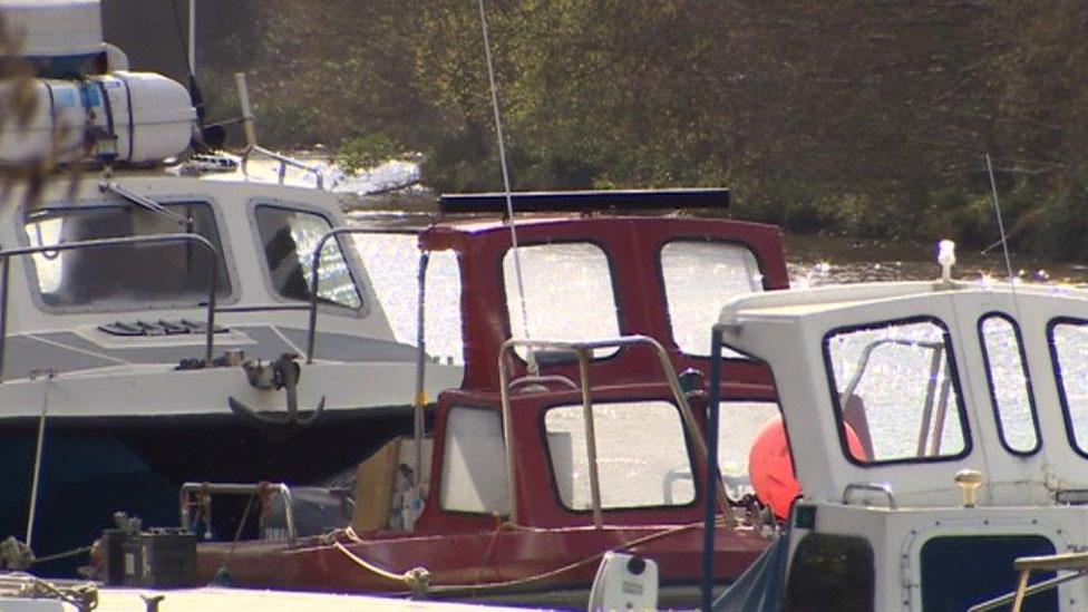 Boats on the River Ely near Grangemoor Park