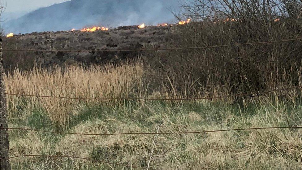 56 firefighters are at the scene of the fire at Barony Road, Mountfield, Omagh