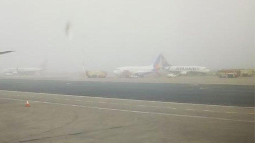 Planes on ground at East Midlands Airport