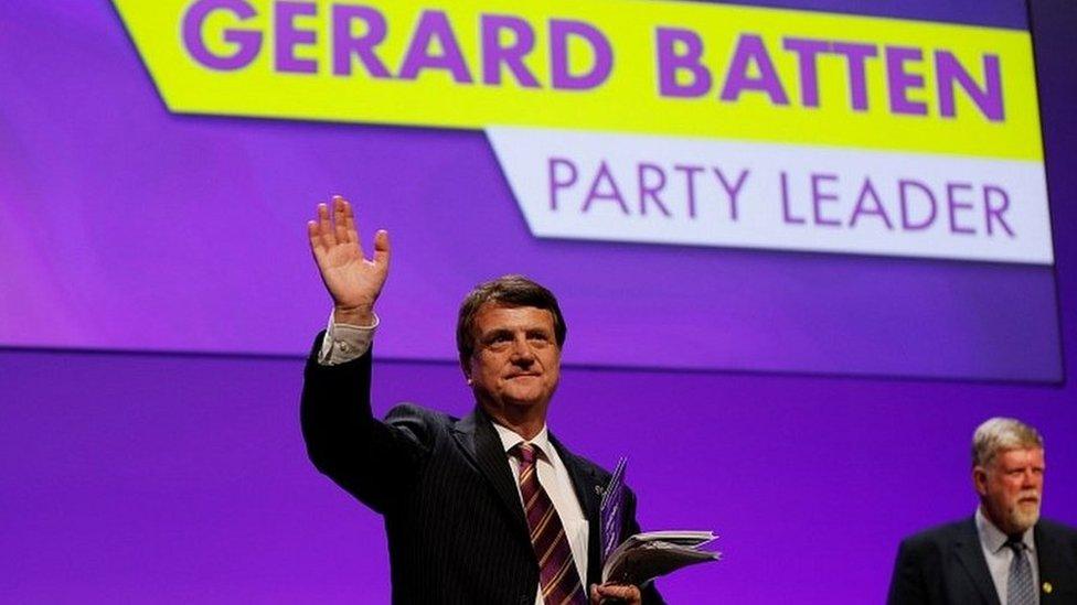 Gerard Batten after being elected as leader