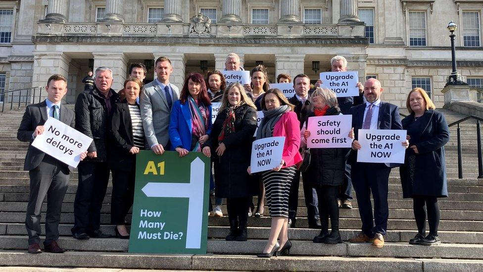 Group of campaigners at Stormont