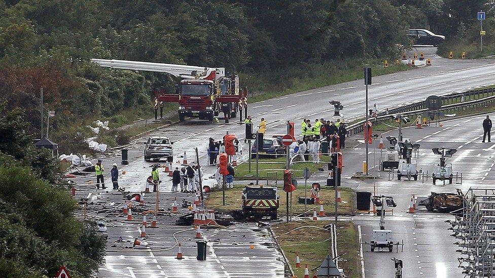 Shoreham air crash scene