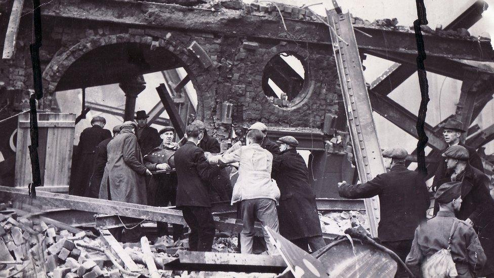 The Marples Hotel on Fitzalan Square in Sheffield, World War Two