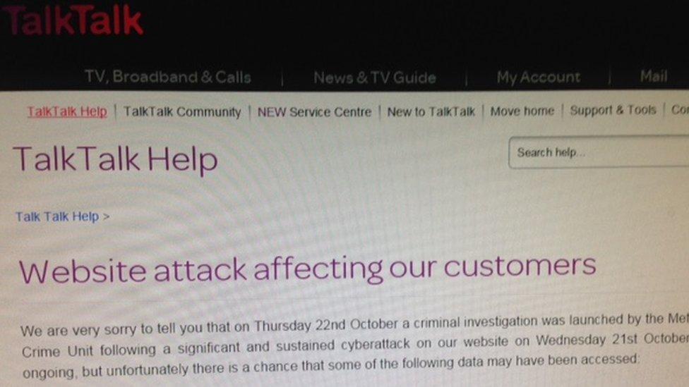 Statement on TalkTalk website