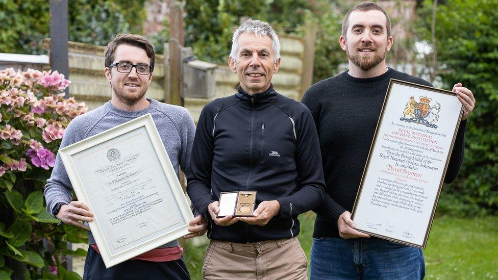 David Brunton's son Jamie and grandsons David and Christopher