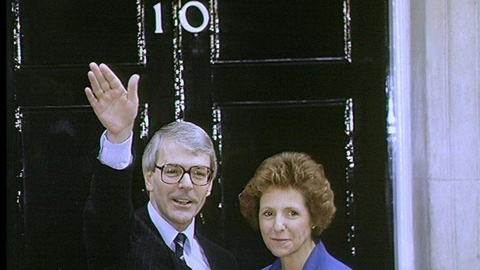 John Major outside No 10 with his wife Norma in November 1990