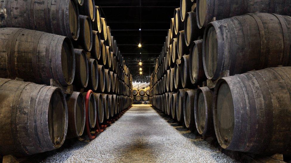 wine barrels