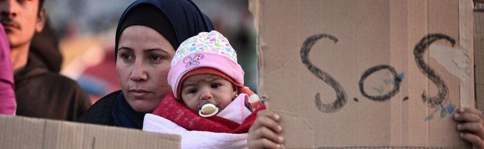 Migrant at Greek border