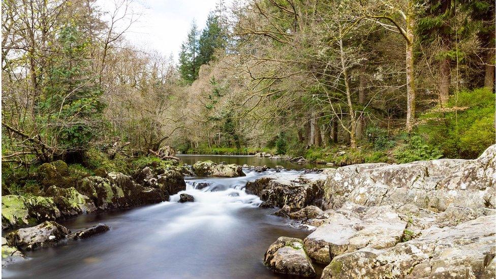 The river Llugwy at Betws-y-Coed in Conwy County