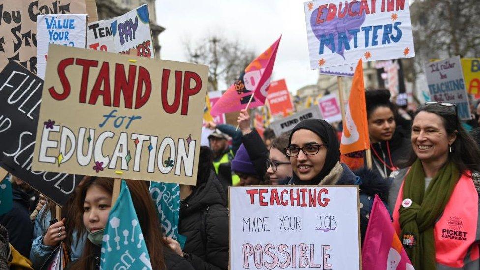 Striking teachers in London