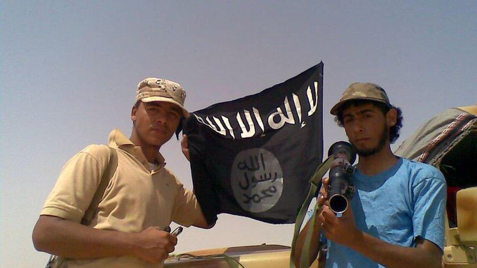 Mohammed Abdallah with a rocket launcher