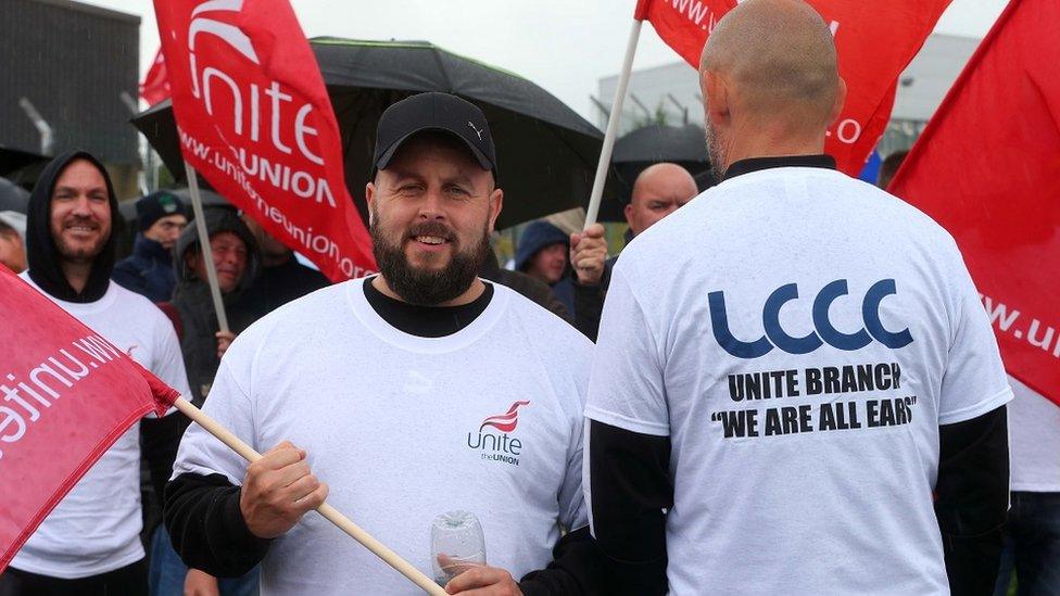 Unite members on the picket line