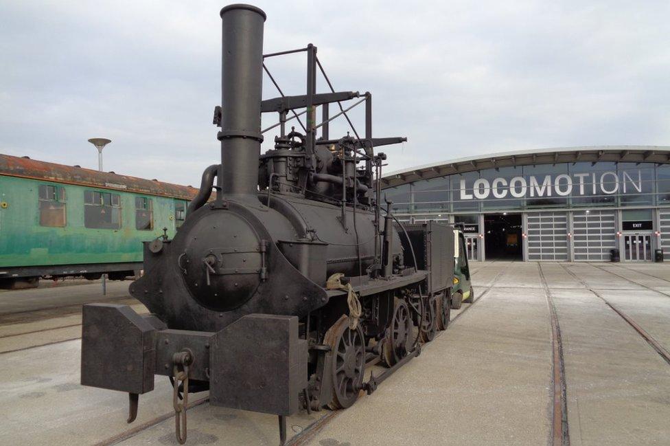 The locomotive outside the museum