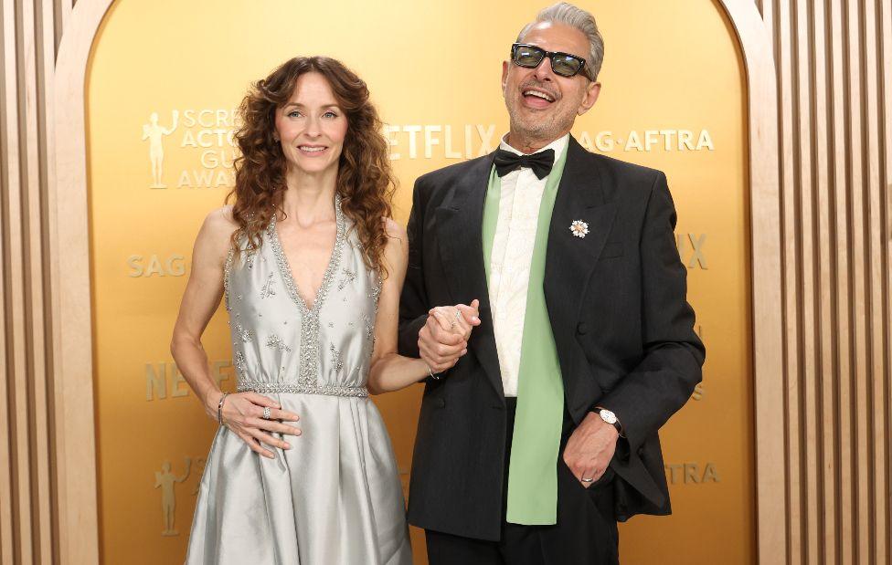 Emilie Livingston, Jeff Goldblum at the 31st Screen Actors Guild Awards held at Shrine Auditorium and Expo Hall on February 23, 2025 in Los Angeles, California