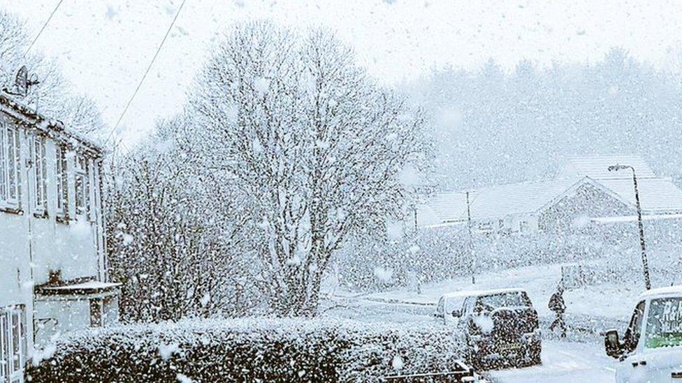 Snow in Rassau, Ebbw Vale